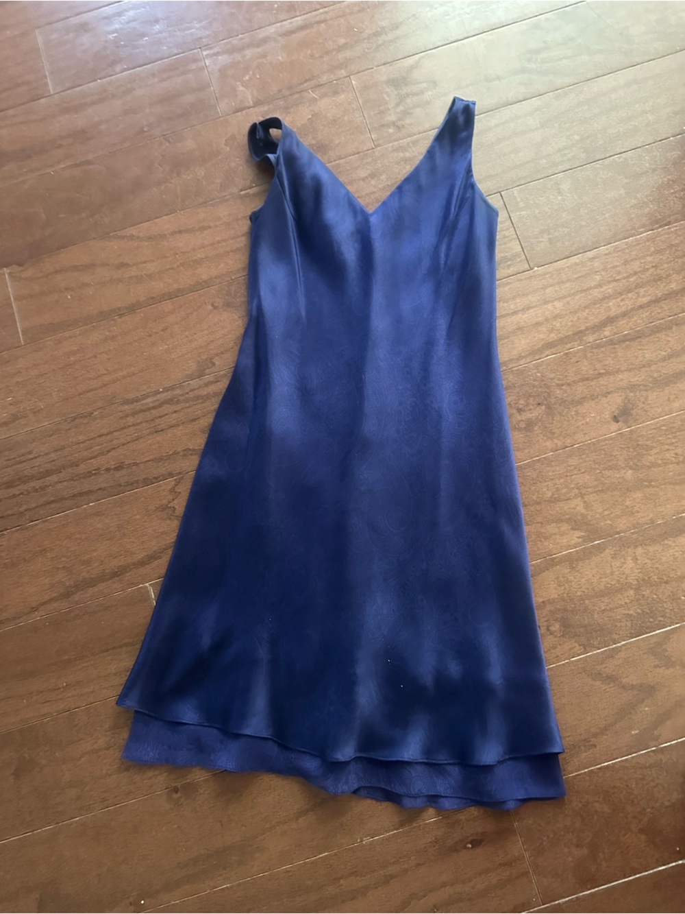 Jones New York Navy Satin A-Line Slip Dress